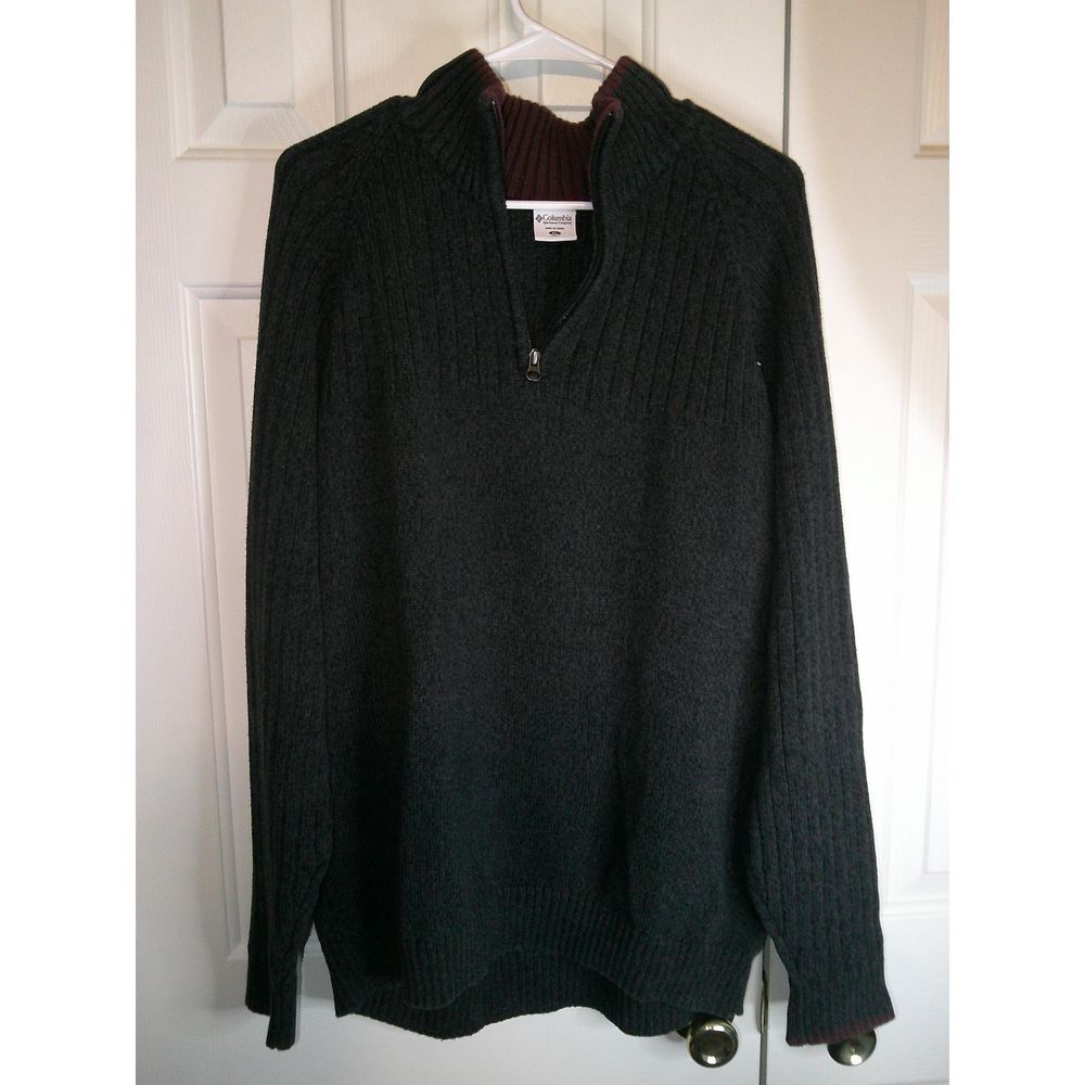 Columbia Quarter Zip Pullover Sweater Mock Neck Long Sleeve Mens